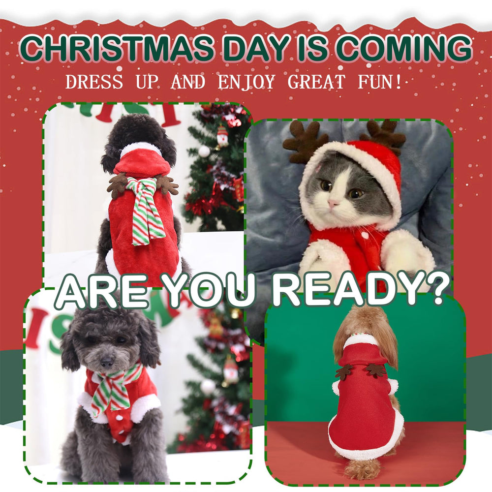 HOWWFALY dog christmas costume soft fleece material for comfortable wear