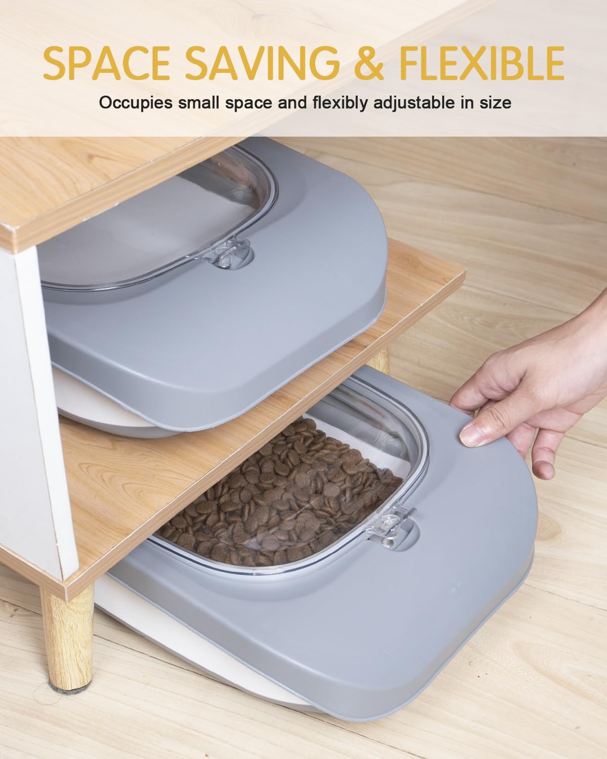 HOYTAMDAR moisture-proof-design highlights elevated base to keep food off damp surfaces