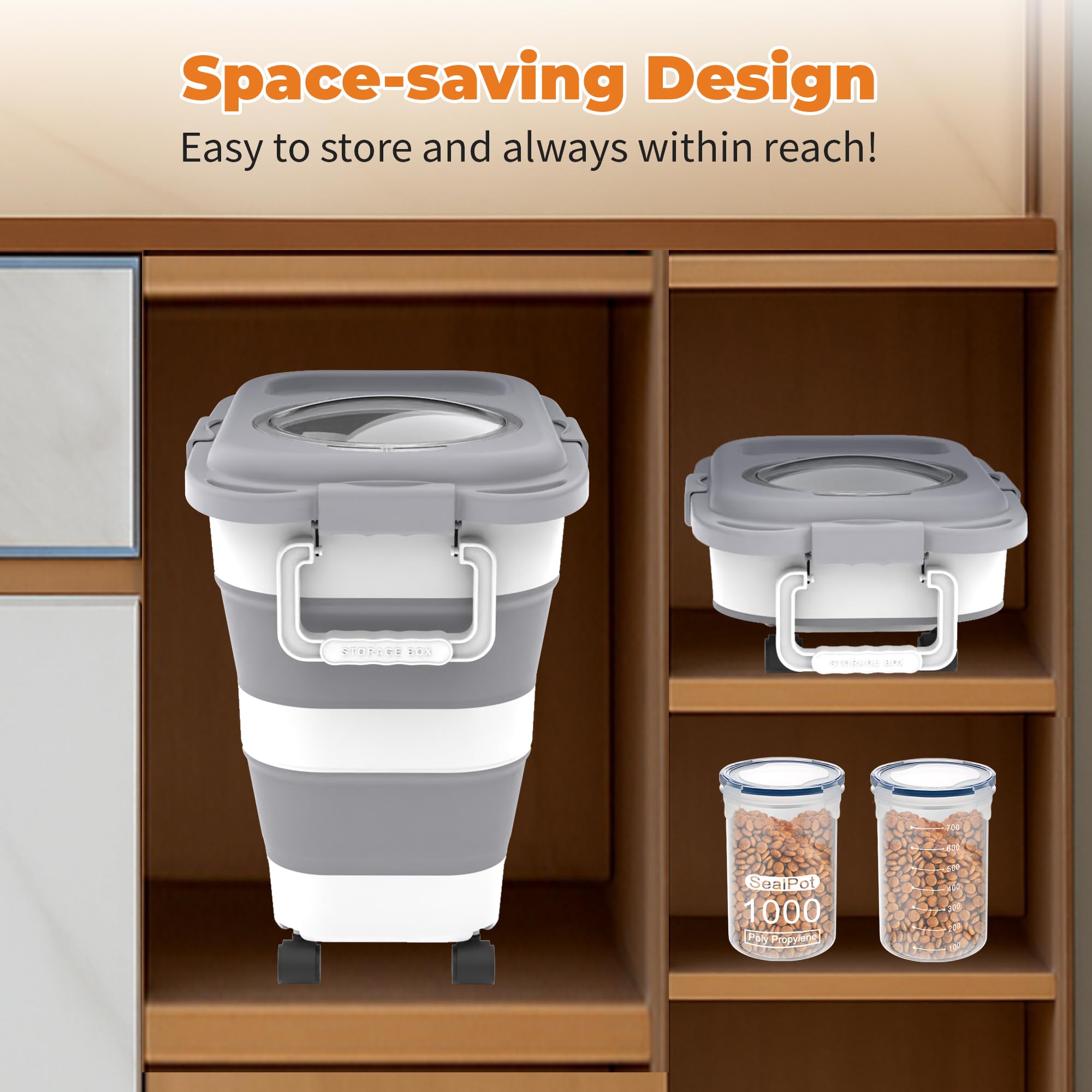 HOYTAMDAR airtight lid closeup emphasizes secure lock and pest protection.