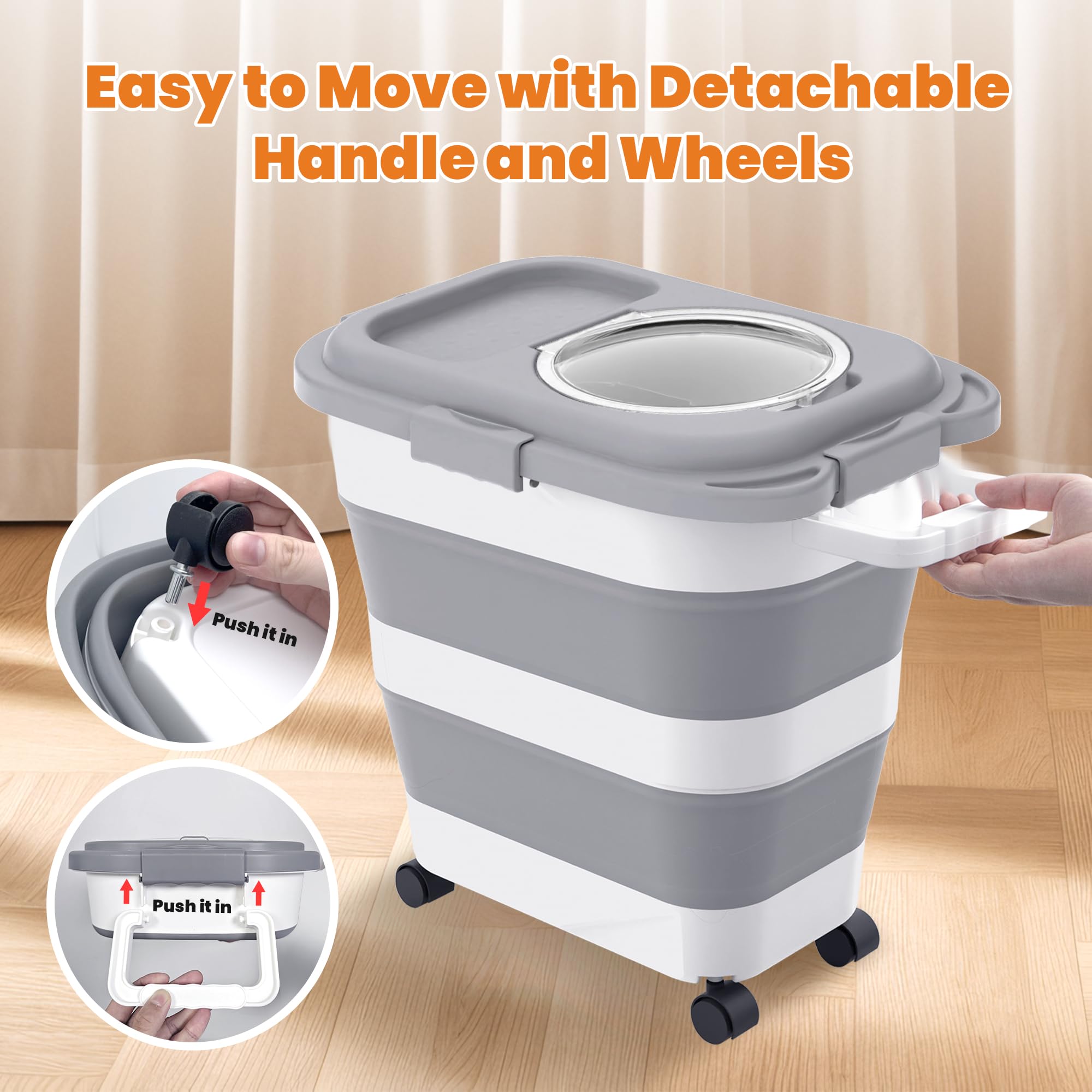 HOYTAMDAR open lid and scoop demonstrates convenient serving and portion control.