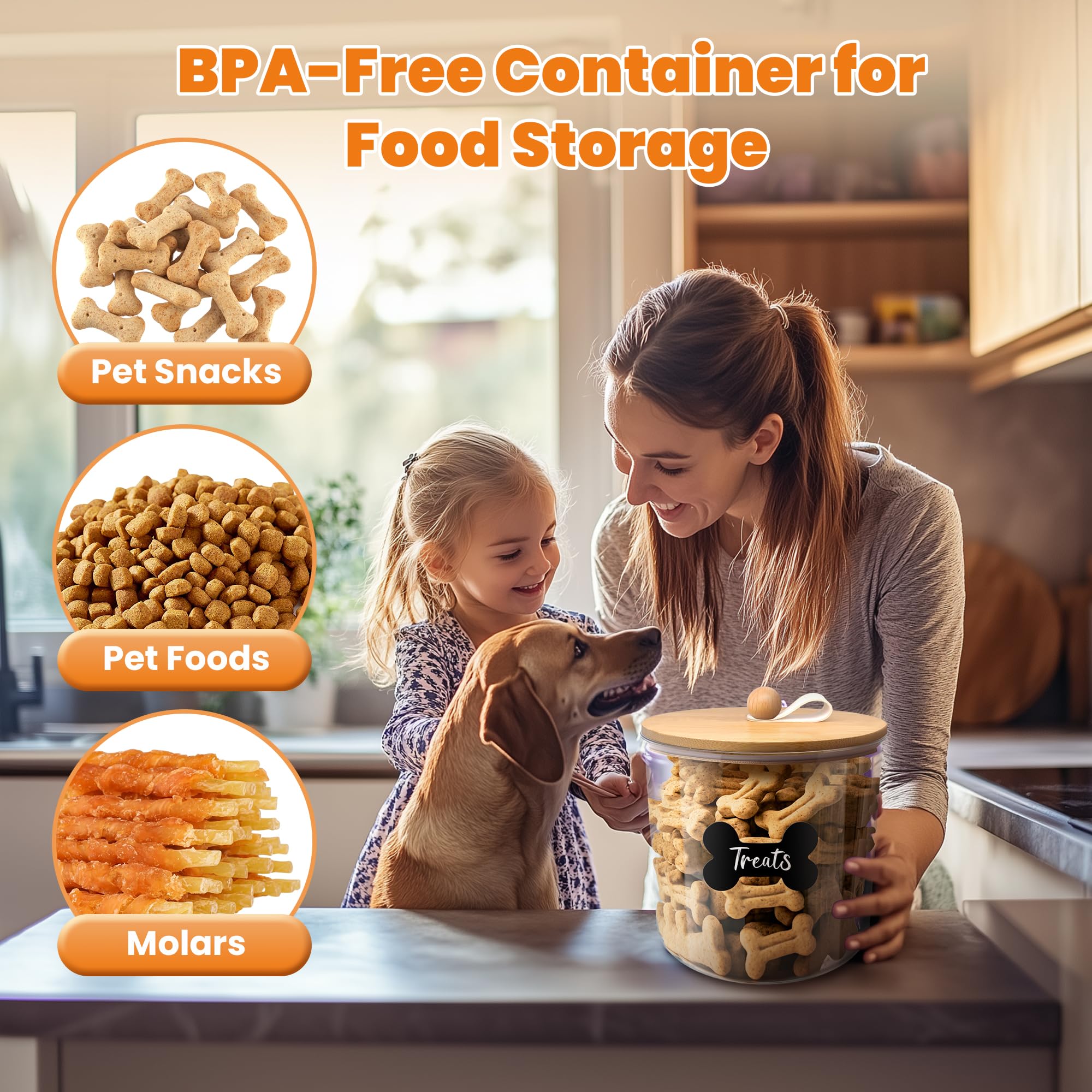 HOYTAMDAR airtight seal bamboo lid container keeps snacks fresh.