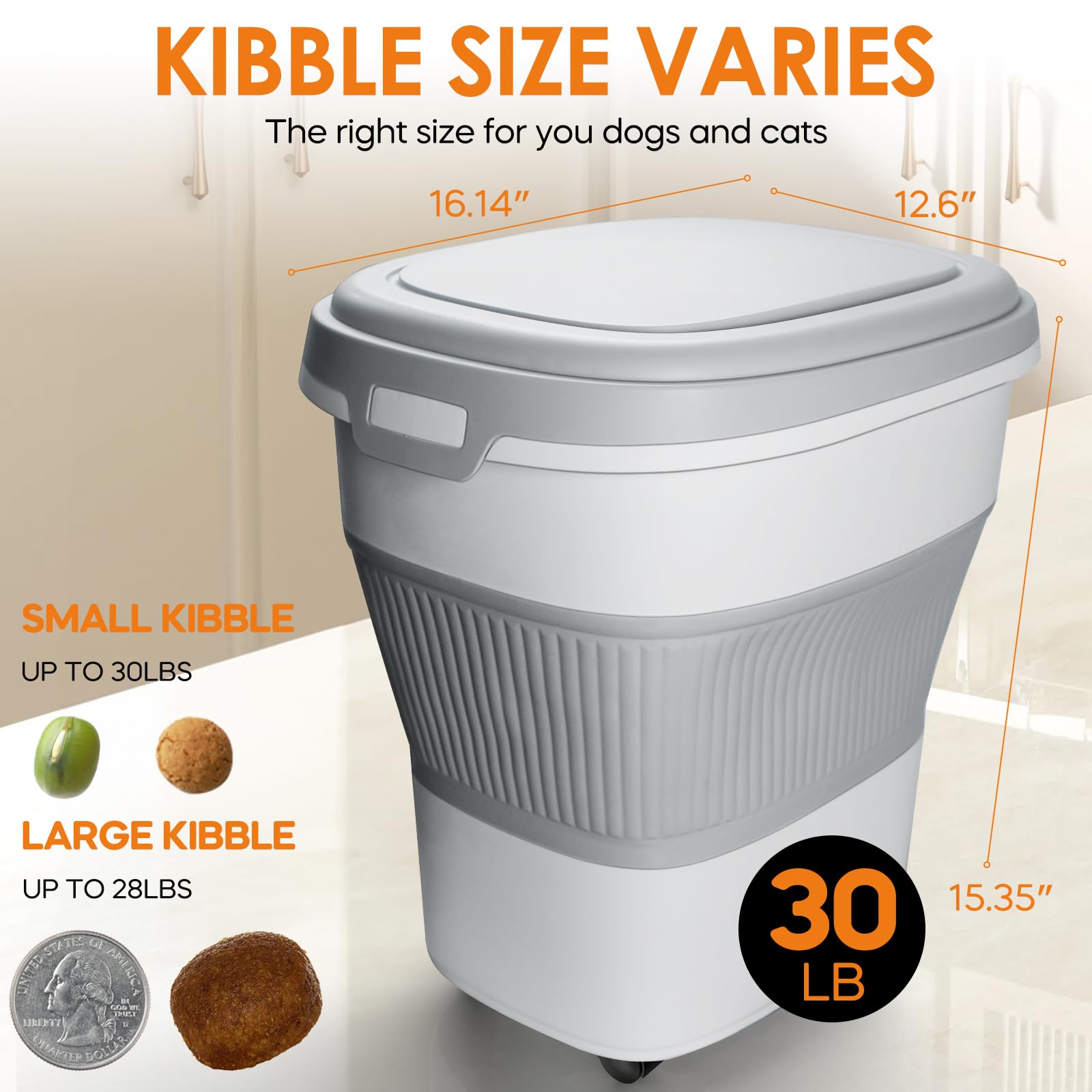 HOYTAMDAR collapsible container unfolded — ample capacity for pet food.
