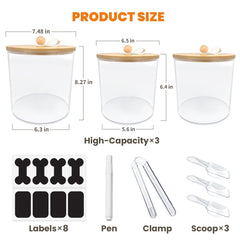 HOYTAMDAR large 8x7 dog food bin with bamboo lid for bulk storage.
