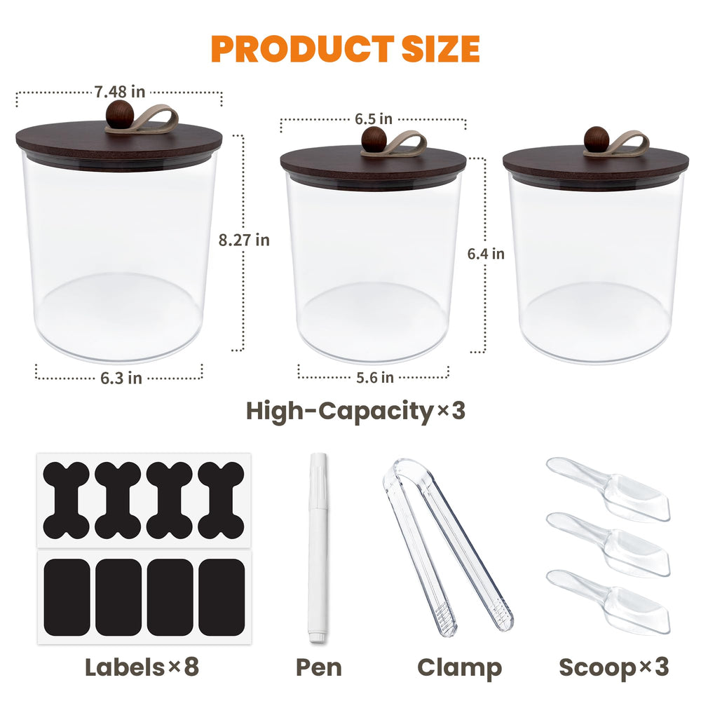 HOYTAMDAR large container with wood lid for bulk pet food storage.