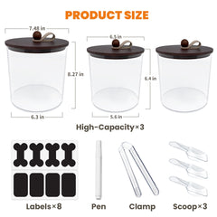 HOYTAMDAR large container with wood lid for bulk pet food storage.
