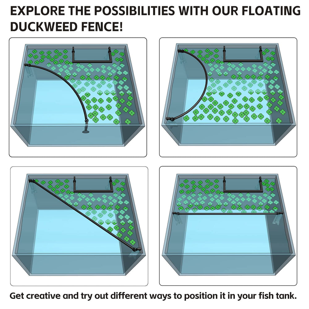 HOZOE floating plant barrier protects duckweed from strong flow and unintended filter intake.