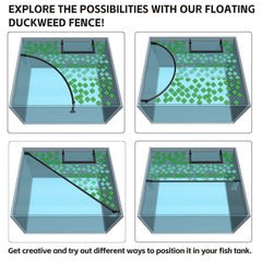 HOZOE floating plant barrier protects duckweed from strong flow and unintended filter intake.