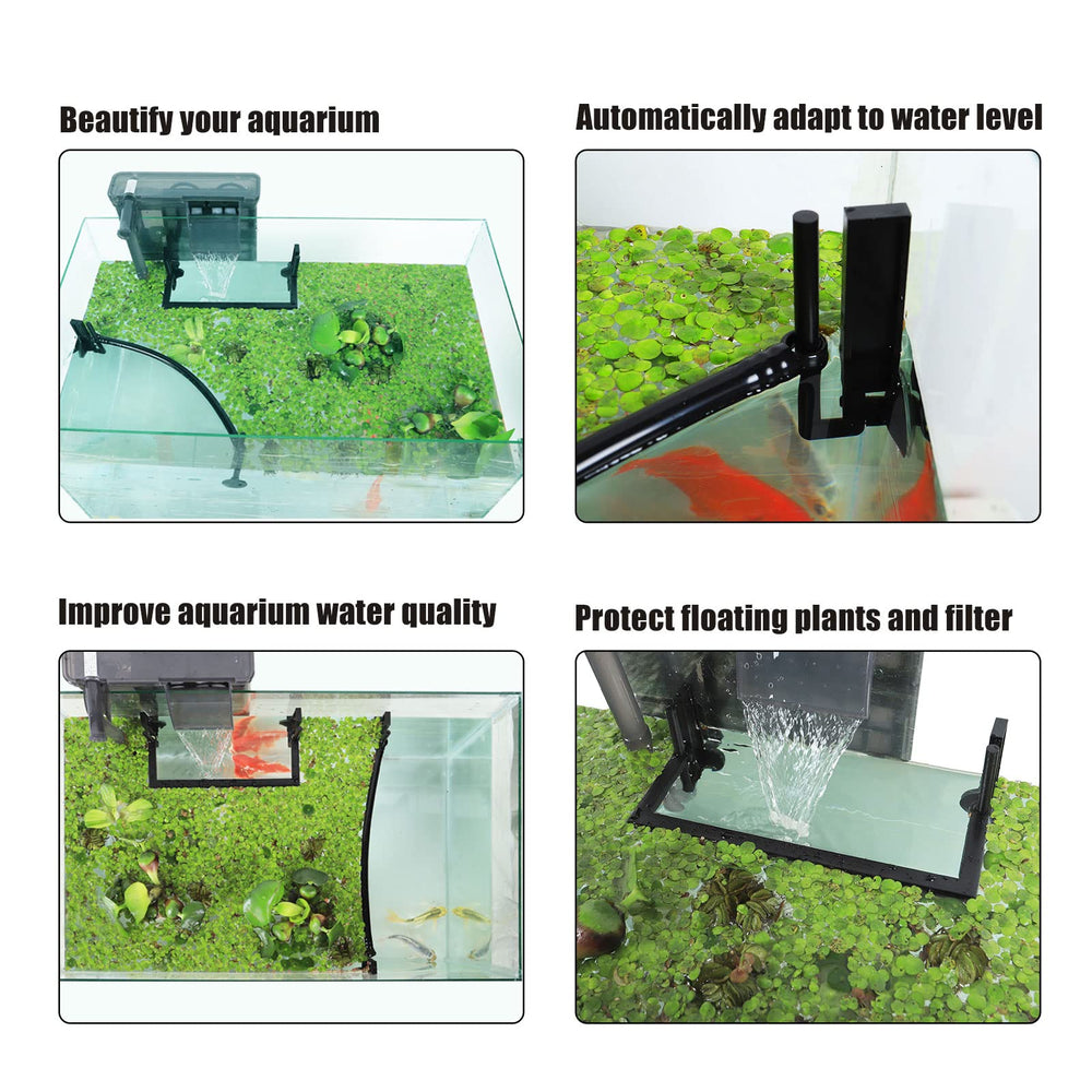 HOZOE hose installation view shows versatile setup and clip-ready hose for different tank sizes.