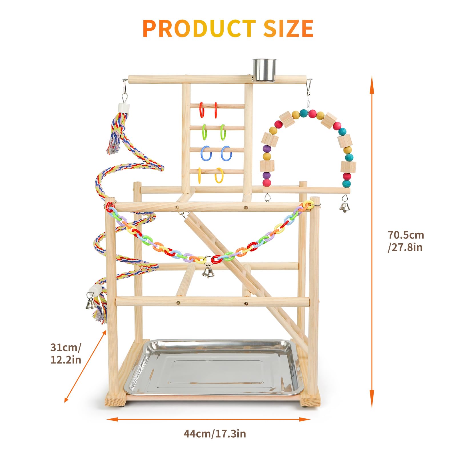 HPAWHOMEPART Bird Playground colorful toys boost enrichment and mental stimulation.