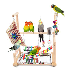 HPAWHOMEPART Bird Playground ladder-chew toy enhances curiosity during play.