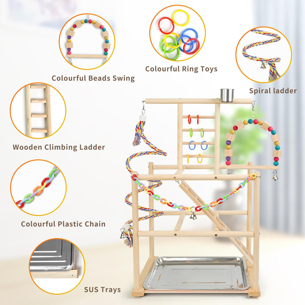 HPAWHOMEPART Bird Playground rope perch provides thick, comfortable perches for joint-friendly fun.