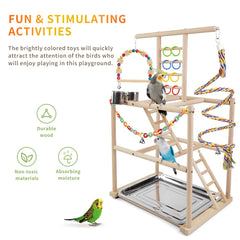 HPAWHOMEPART Bird Playground colorful swing toys stimulate curiosity and activity.