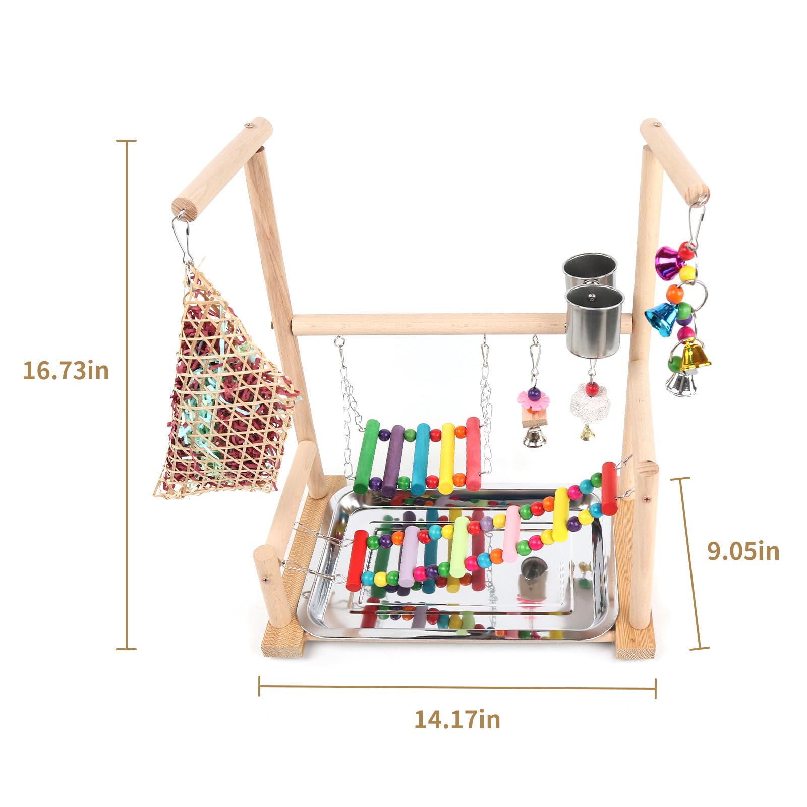 HPAWHOMEPART Bird Playground suitable for conures and cockatiels supports varied bird activities.