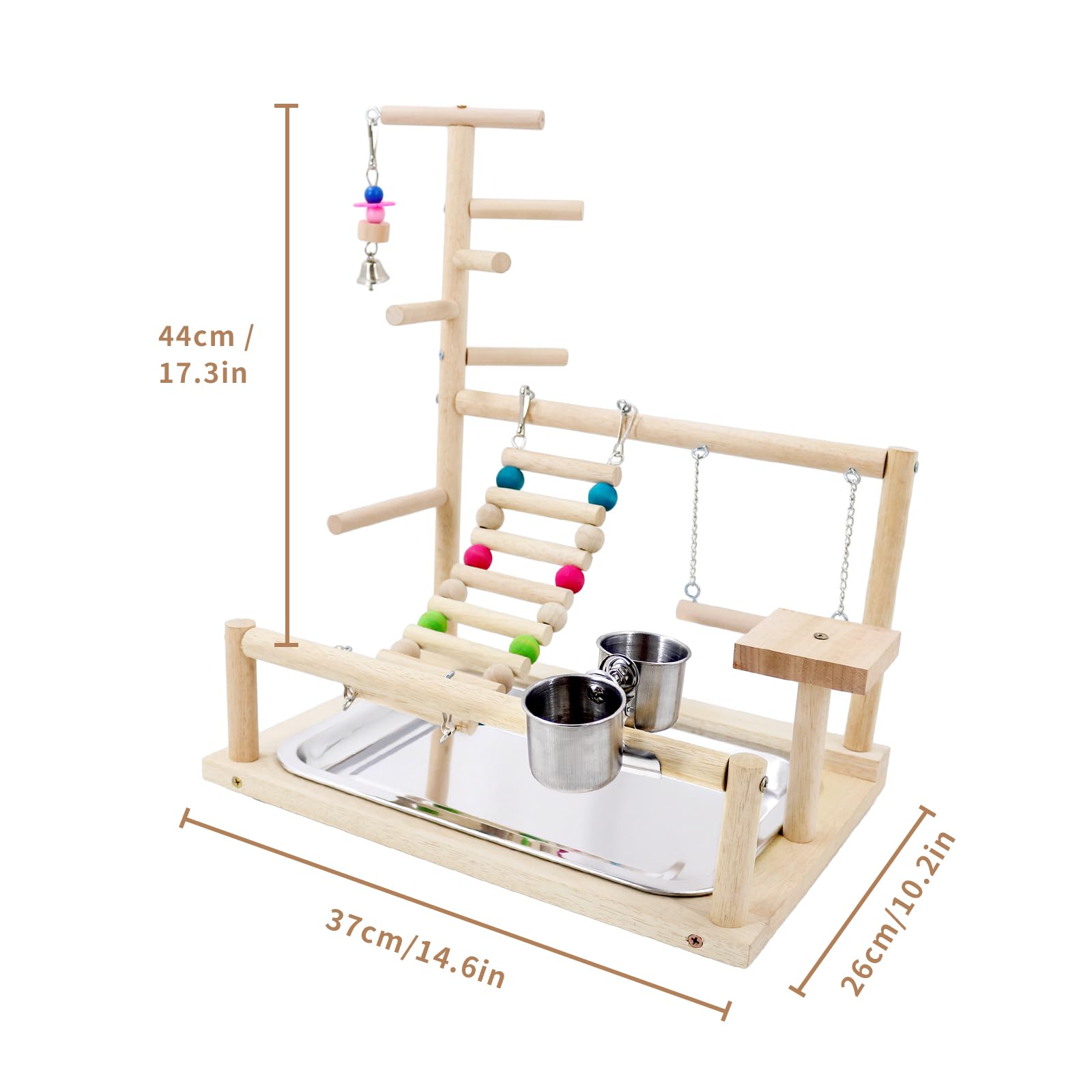 HPAWHOMEPART bird playstand in-use demonstrates space-efficient enrichment