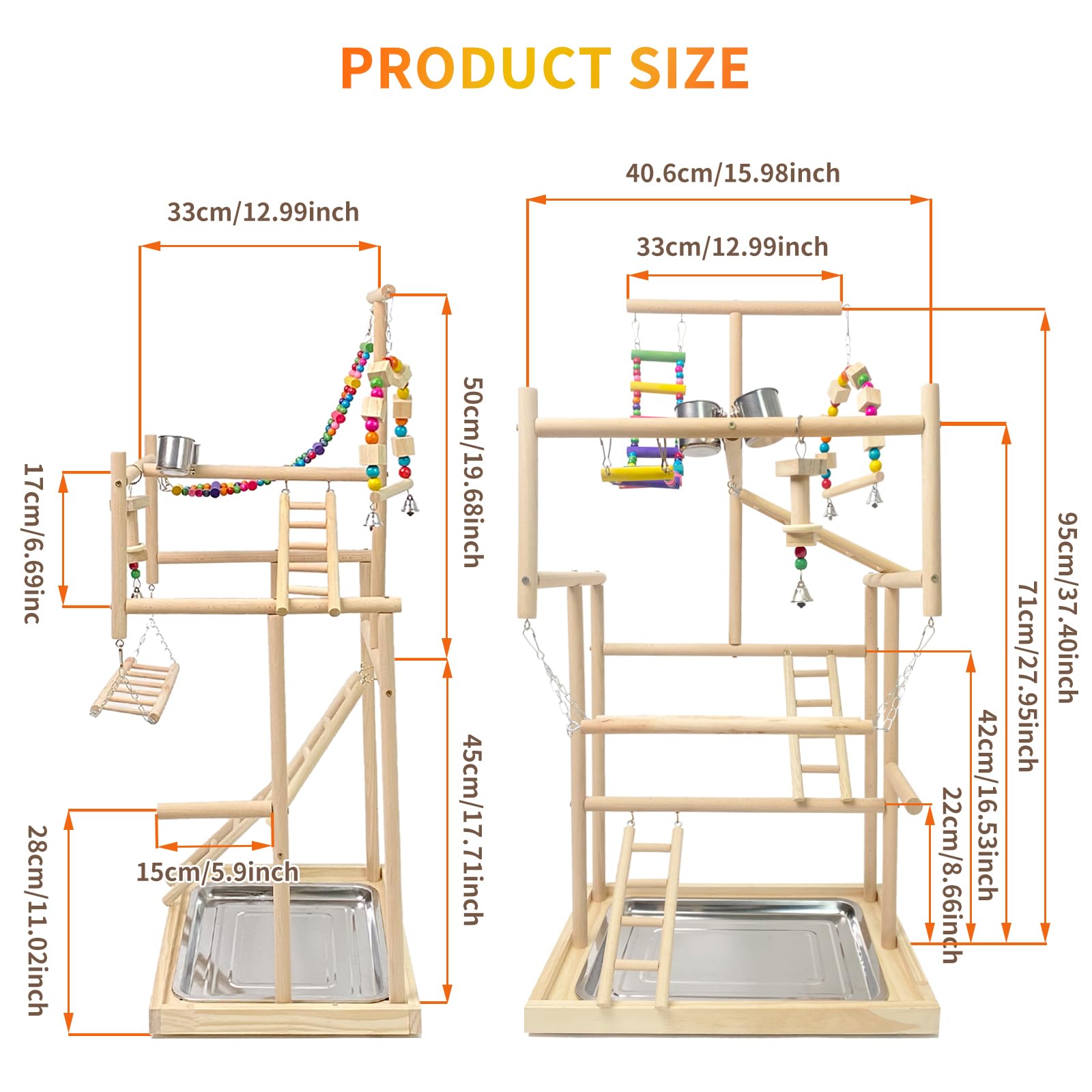 HPAWHOMEPART bird playstand-materials-free highlights non-toxic wood for healthy space.