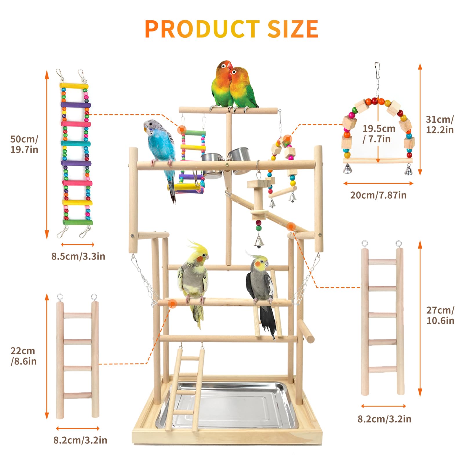 HPAWHOMEPART bird playstand-packaging shows easy assembly with included hardware.