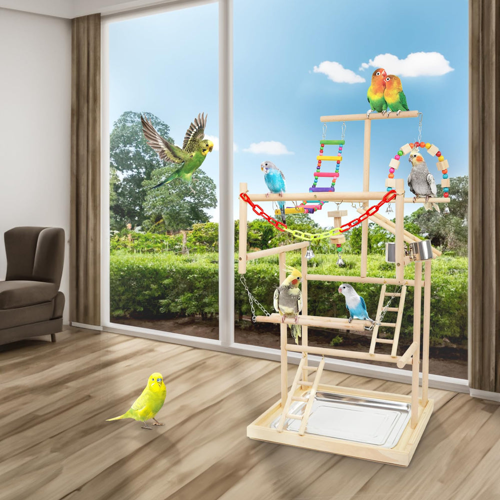 HPAWHOMEPART bird playstand-swings aids balance during playtime.