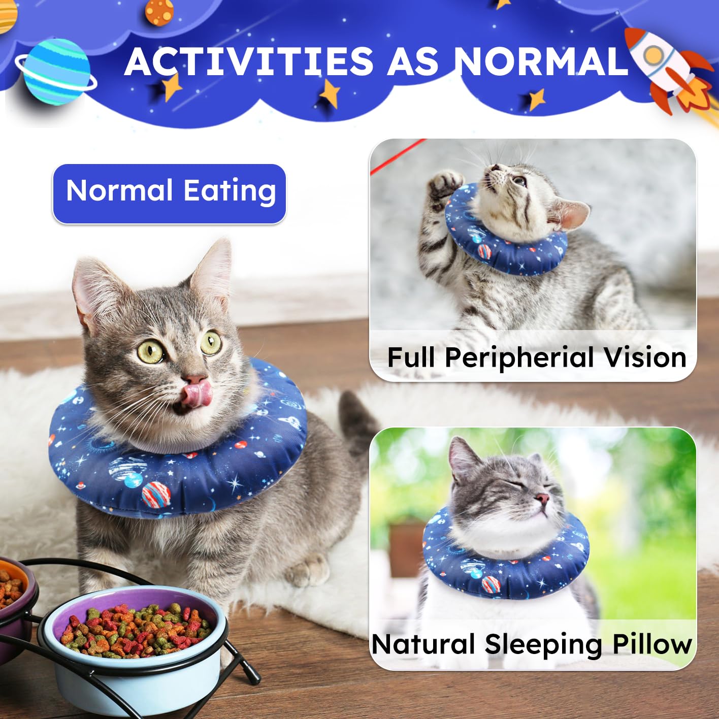 Hpetppy cat cone adorable-design doubles as a cozy neck pillow for naps.