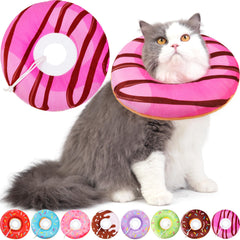 Hpetppy cat cone collar with adjustable band fits comfortably around a recovering cat.