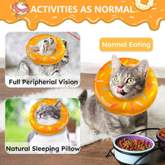 Hpetppy cat cone collar adjustable elastic band demonstrates secure, customizable fit.