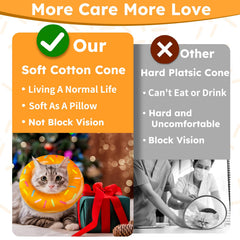 Hpetppy cat cone collar cotton-stuffed construction provides lightweight, comfy wear.