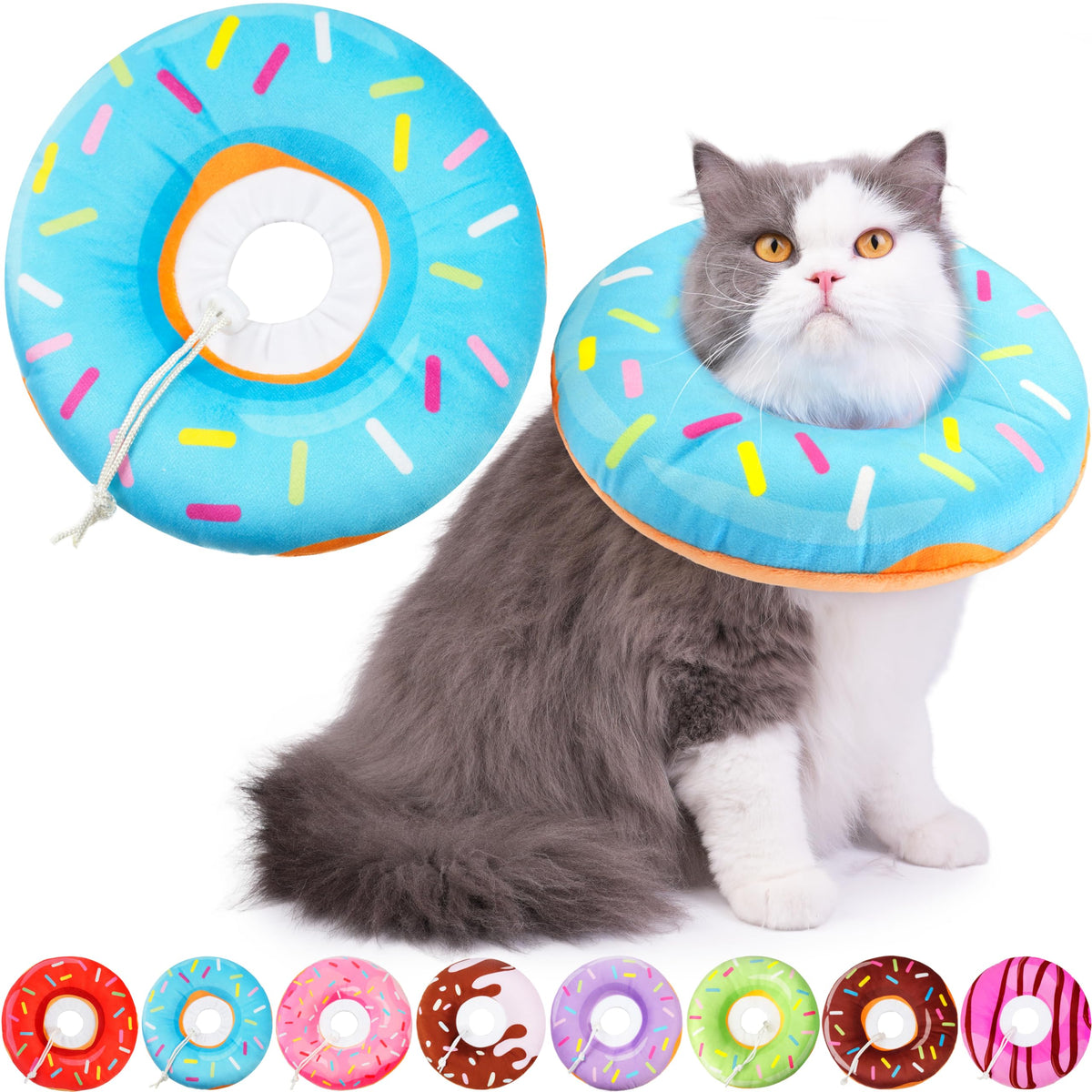 Hpetppy cat cone collar donut soft cotton for gentle recovery comfort