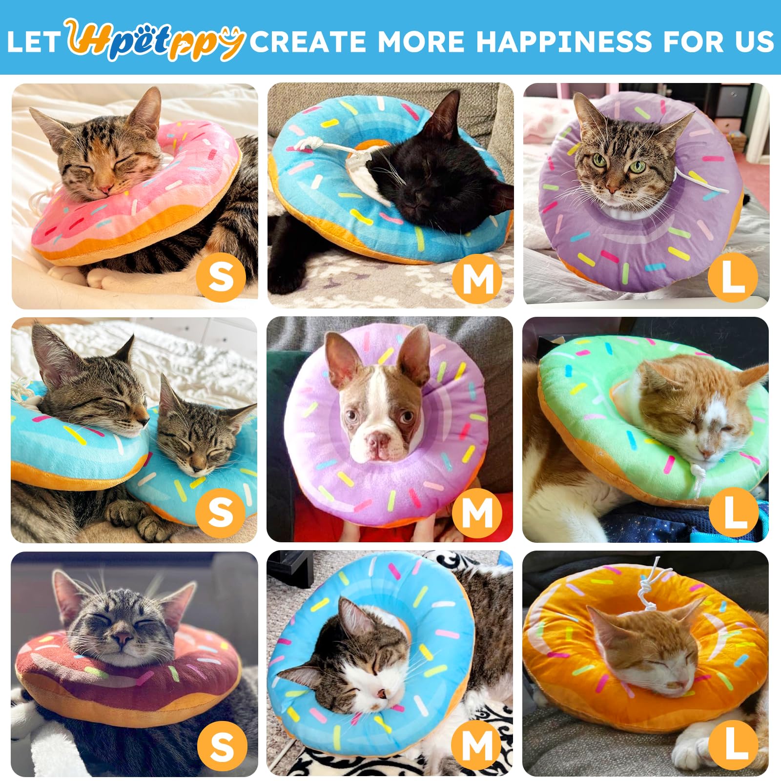 Hpetppy cat cone collar upper-body wound protection prevents licking