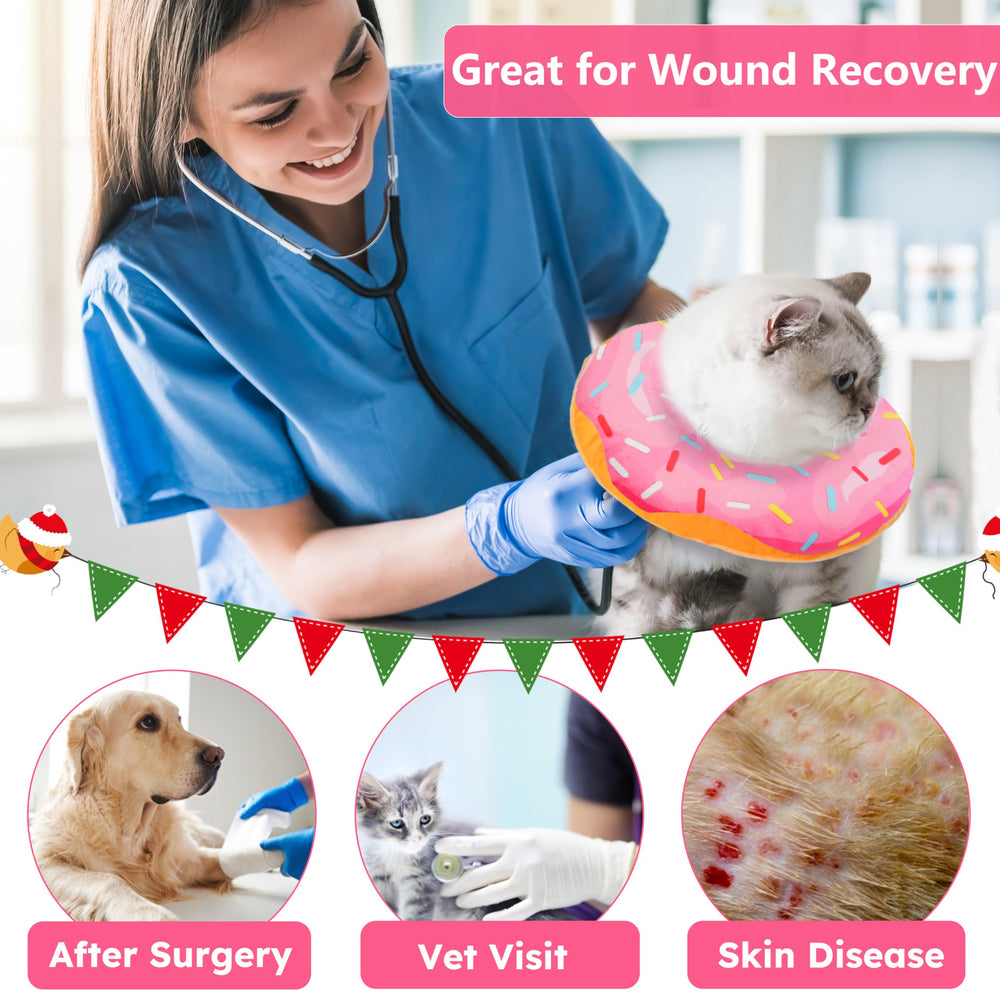 Hpetppy cat cone collar size M shows adjustable fit for small pets.
