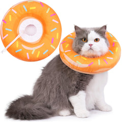 Hpetppy cat cone collar soft donut closeup highlighting plush cotton comfort.