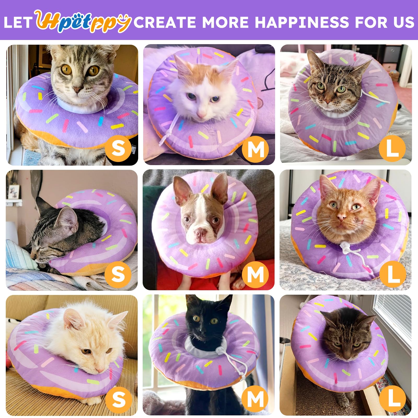 Hpetppy cat cone collar donut is machine-washable for easy cleaning.