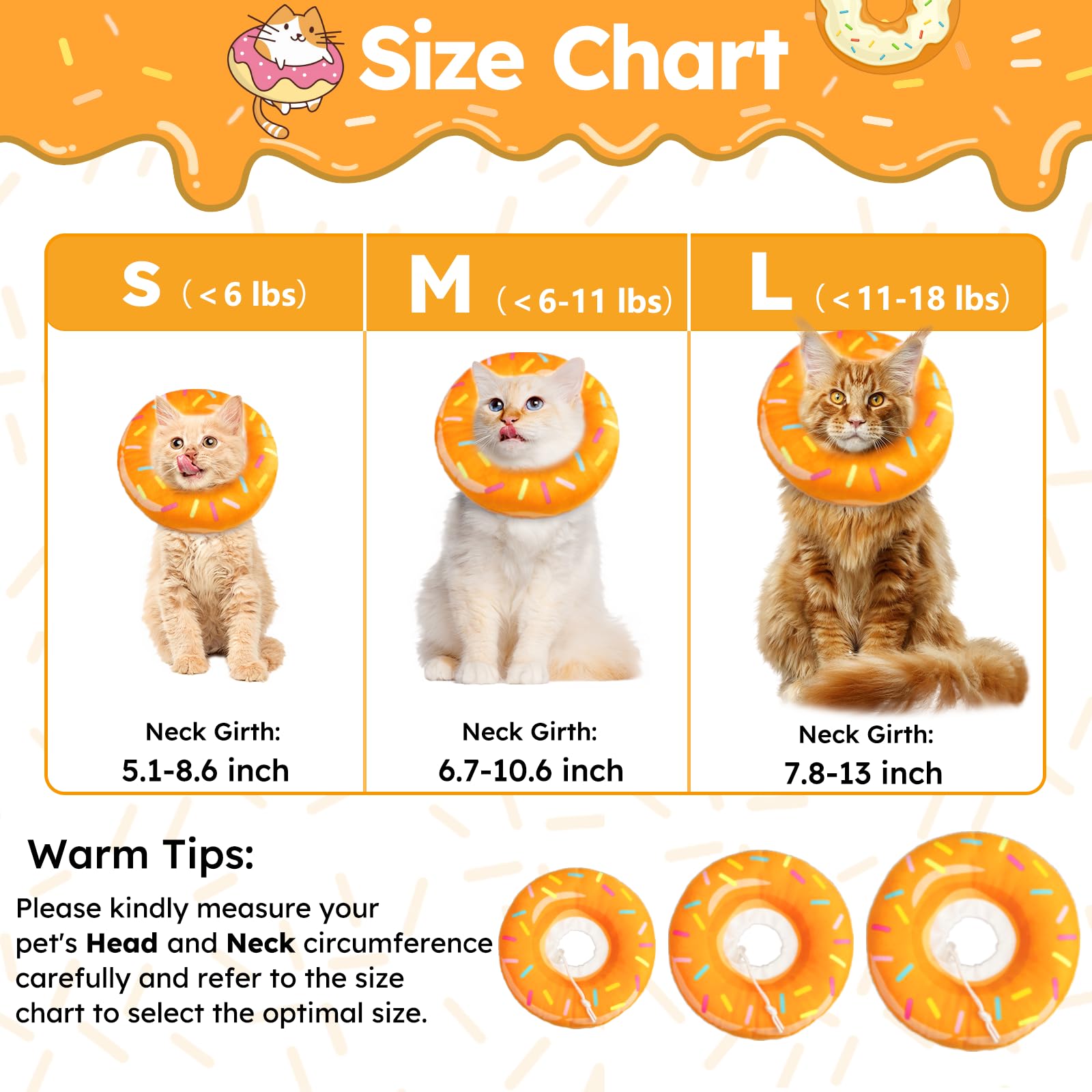 Hpetppy cat cone collar soft donut on cat illustrating unobtrusive recovery aid.