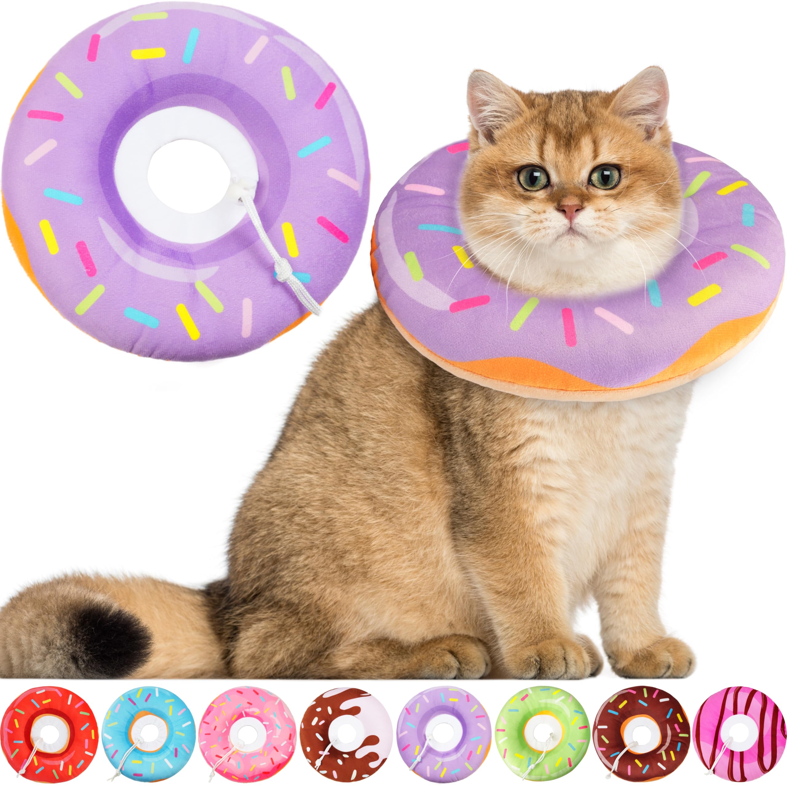 Hpetppy cat cone collar soft donut small offers compact fit for tiny cats and wound protection.