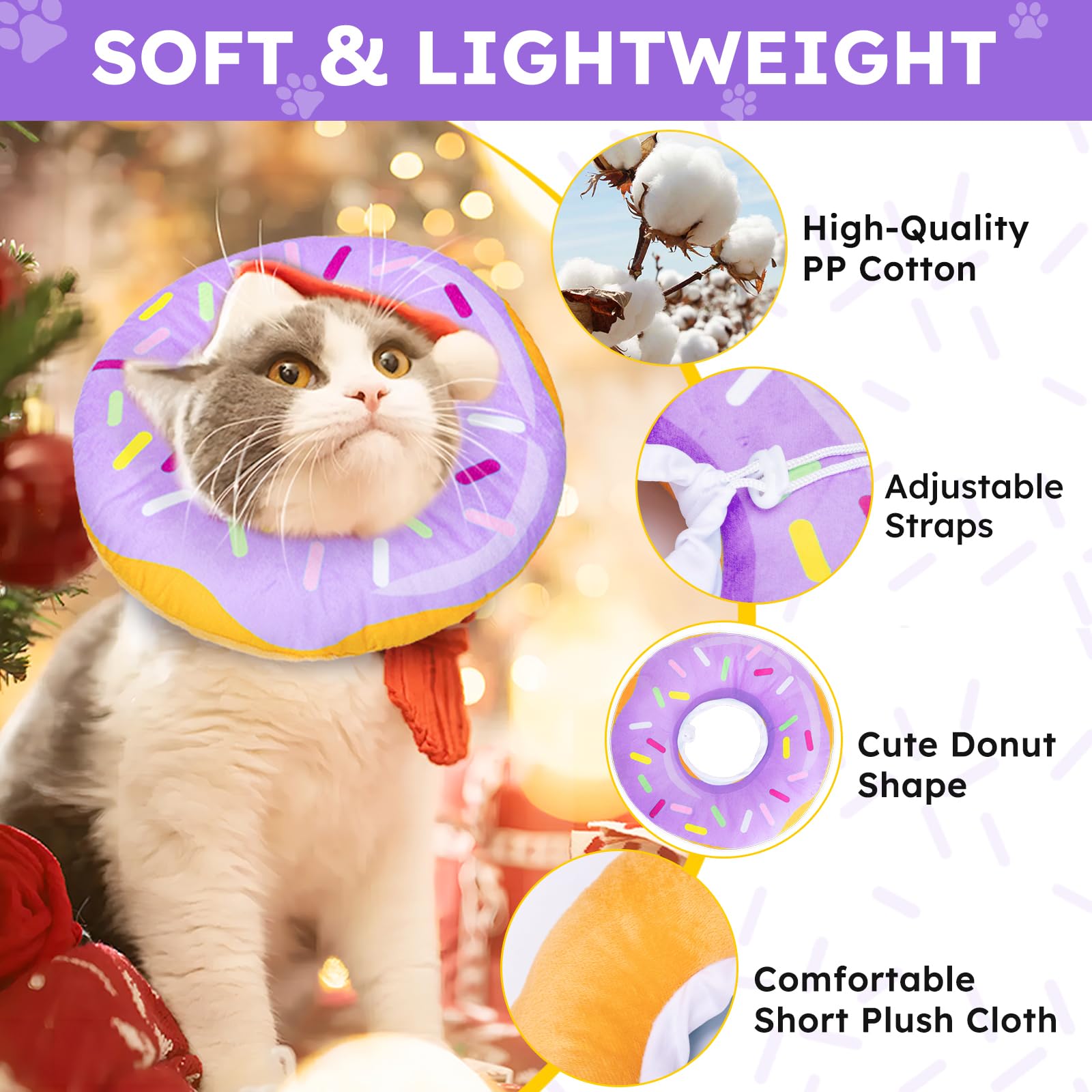 Hpetppy collar helps guard upper-body wounds by preventing licking and scratching.