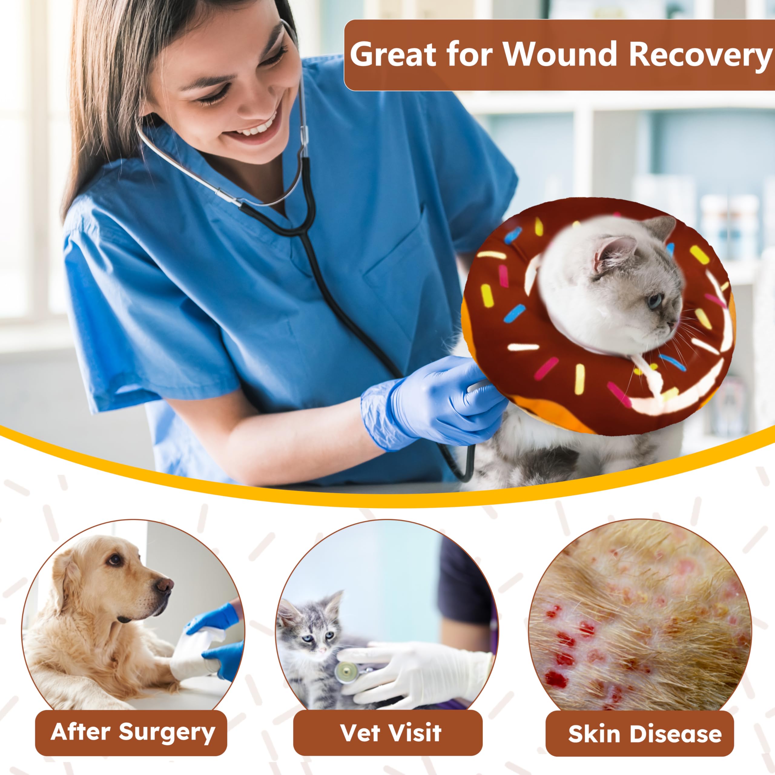 Hpetppy cat cone donut collar neck pillow use for restful naps.