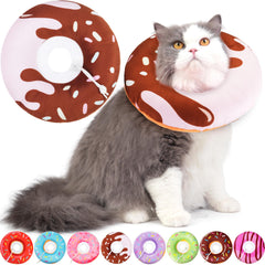 Hpetppy cat cone donut collar closeup shows soft cotton comfort for pets