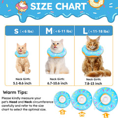 Hpetppy donut collar worn by a cat illustrates stress-free wear and visibility.