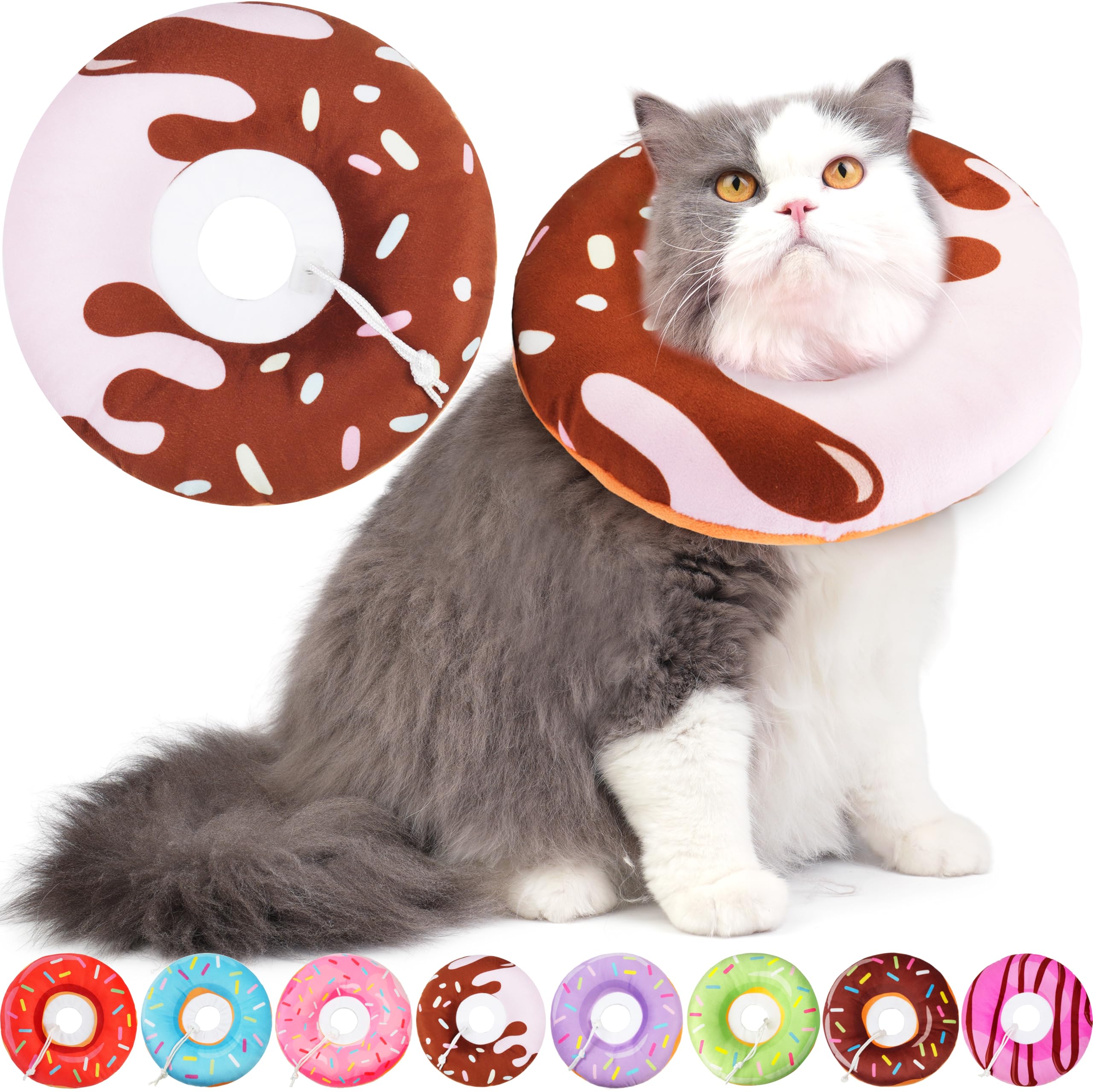 Hpetppy cat cone soft donut collar offers gentle comfort during recovery.