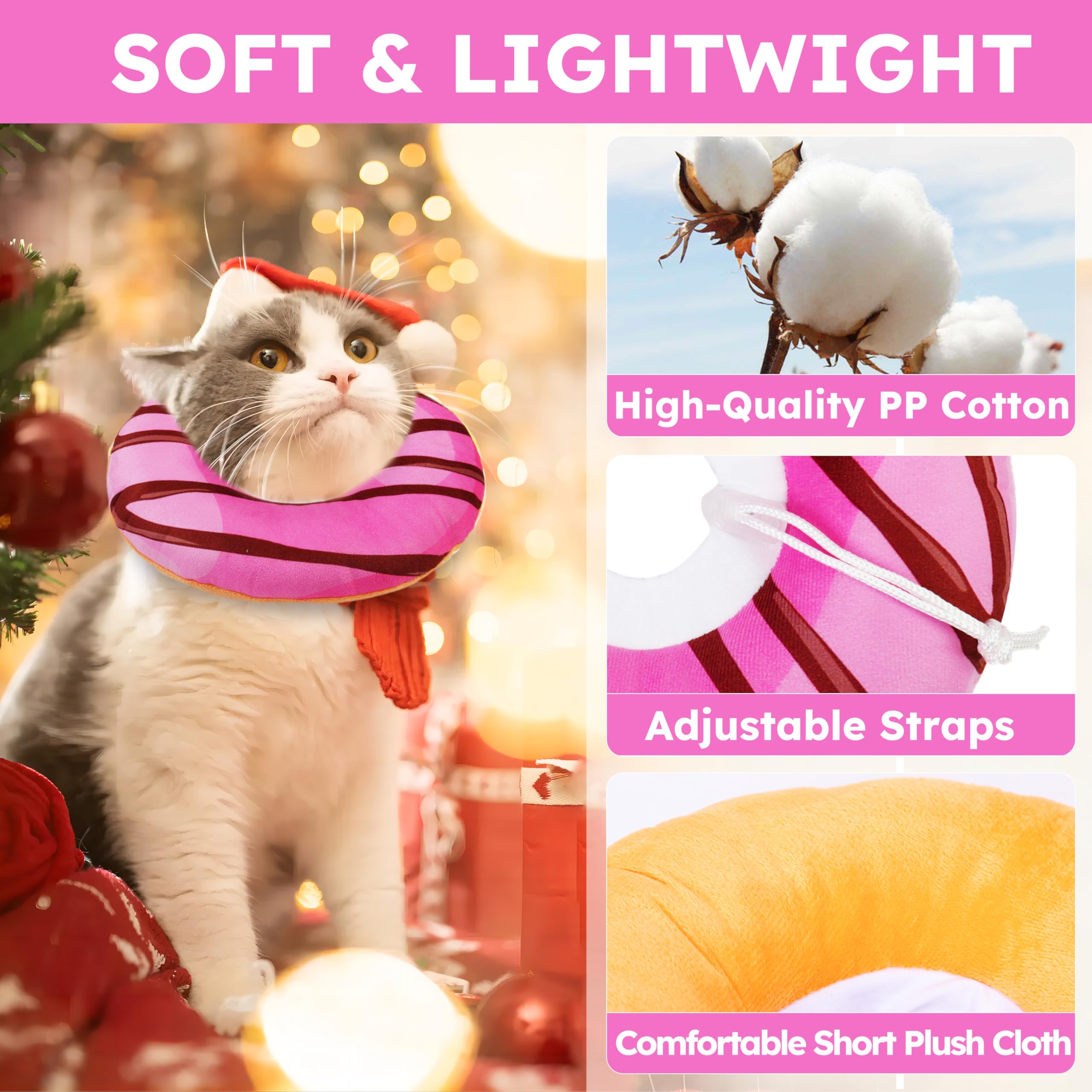 Hpetppy donut collar lightweight – soft cotton material for pet comfort