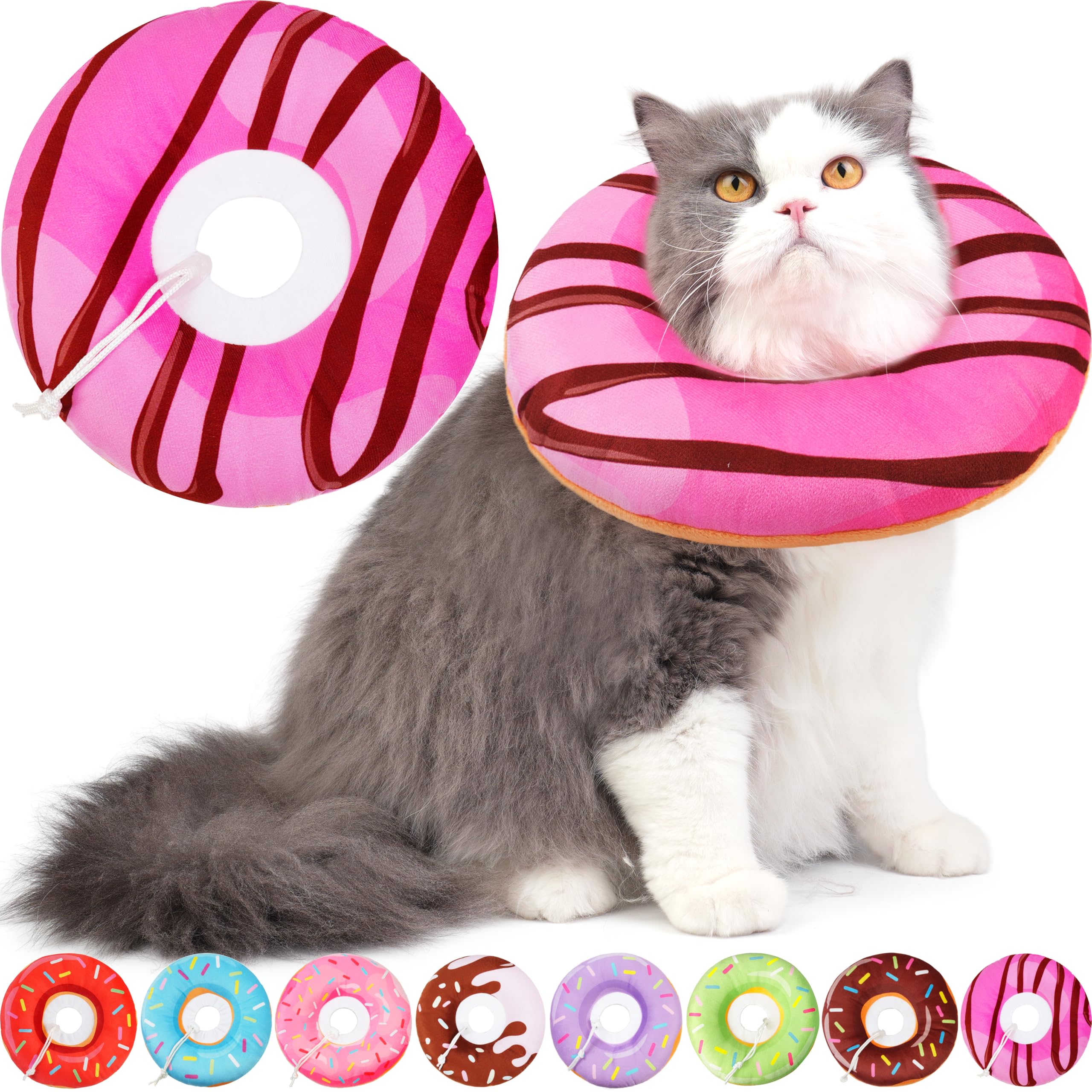 Hpetppy cat donut collar soft closeup – lightweight comfort supports recovery