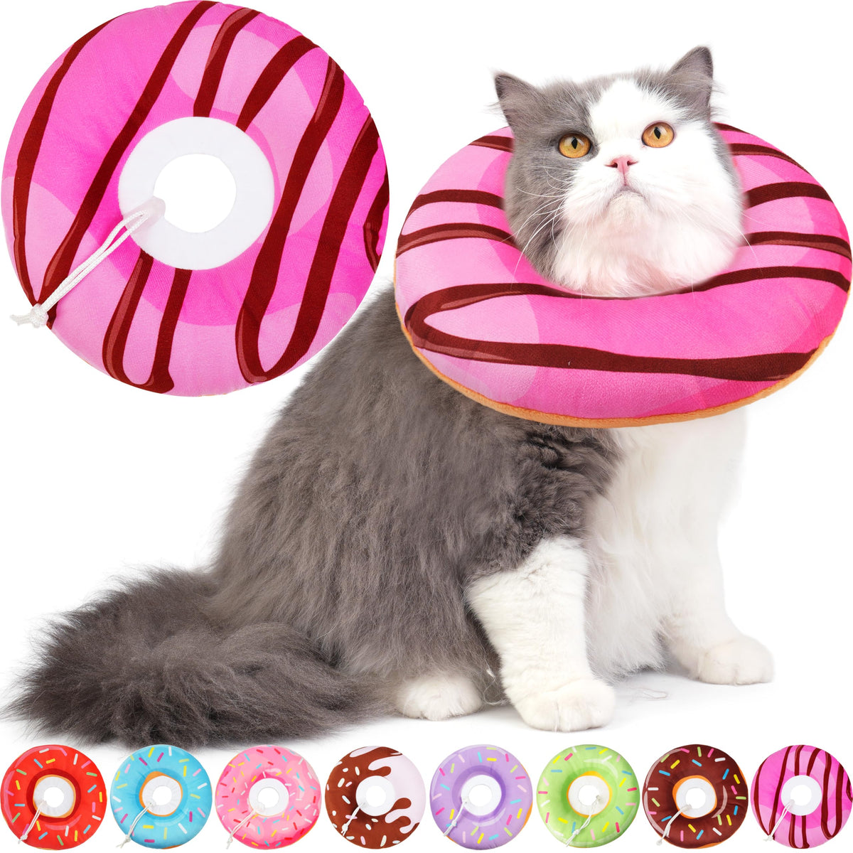 Hpetppy cat donut collar soft closeup – lightweight comfort supports recovery