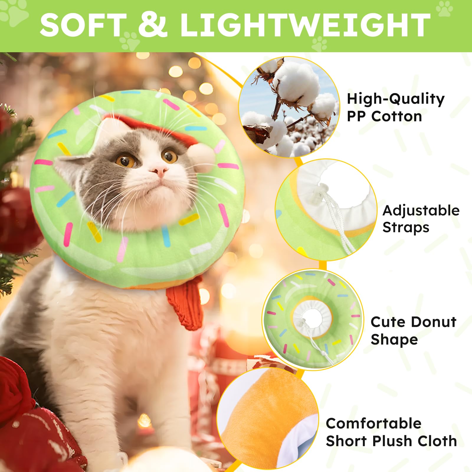 Collar Hpetppy en forma de rosquilla, diseño adorable.