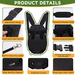 Hpetppy front-carrier adjustable-straps provide a snug fit for hiking or daily trips.