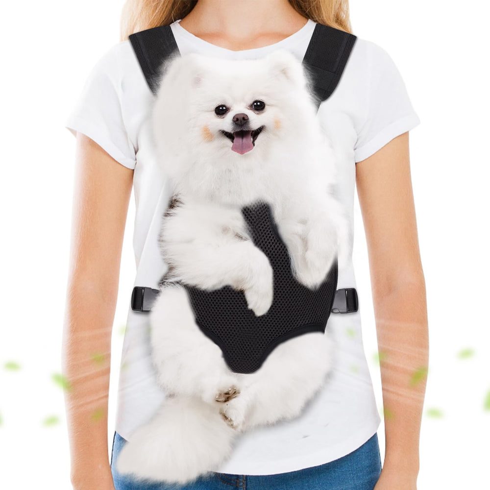 Hpetppy pet carrier backpack front-legs-out design offers secure visibility on walks.