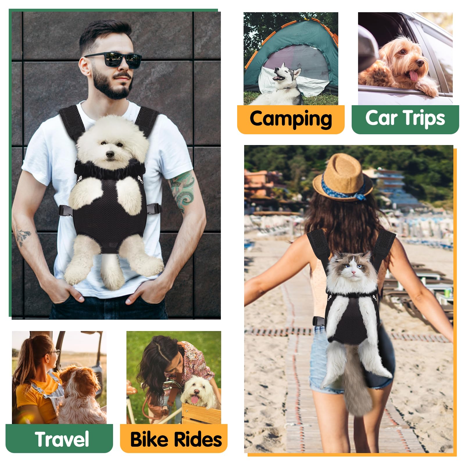 Hpetppy pet-carrier-size-chart-instruction emphasizes correct sizing by back length and chest girth