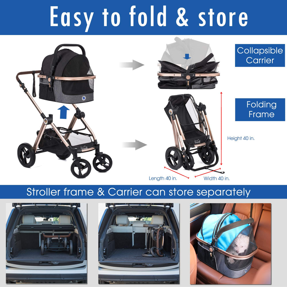HPZ Pet Rover Prime interior carrier fabric and pad for easy cleaning.