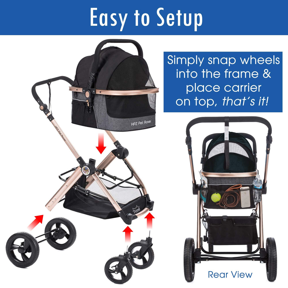 HPZ Pet Rover Prime rear-view with brakes for secure stopping.