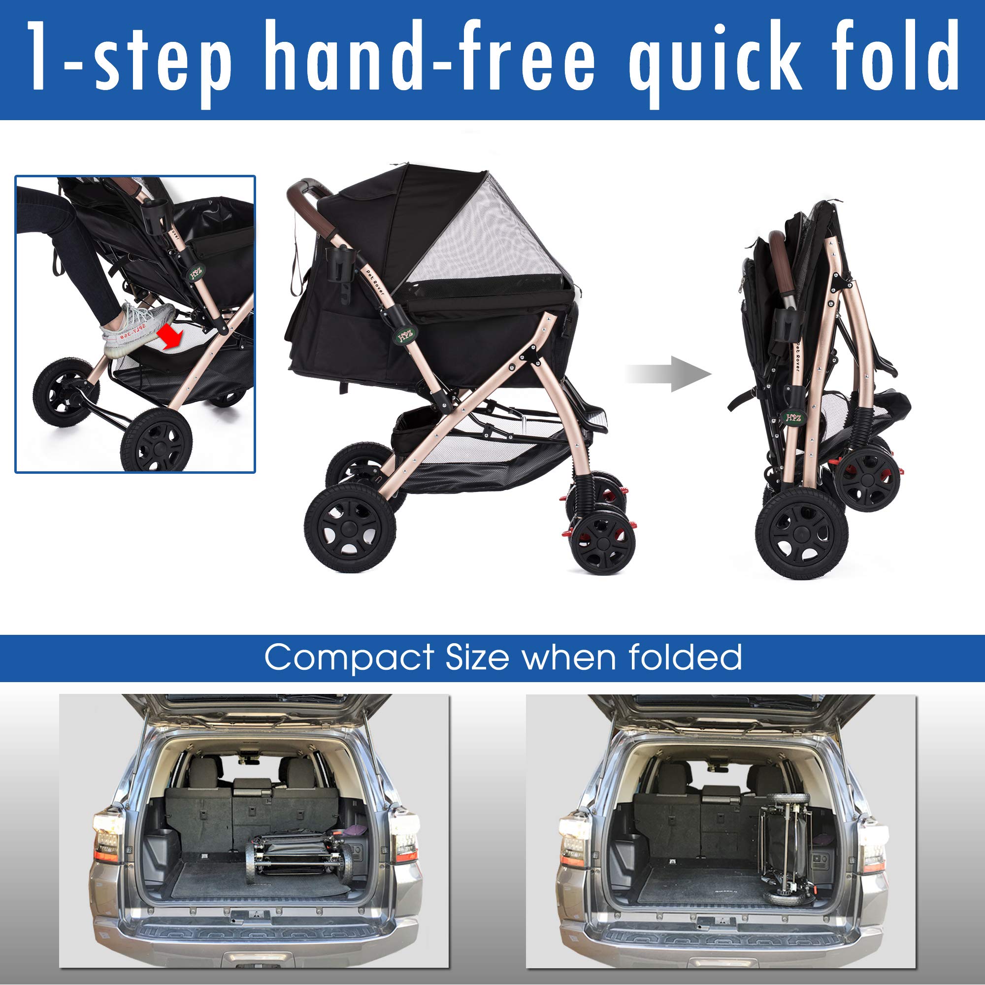 HPZ Pet Rover rear entry allows easy pet entry after car rides.