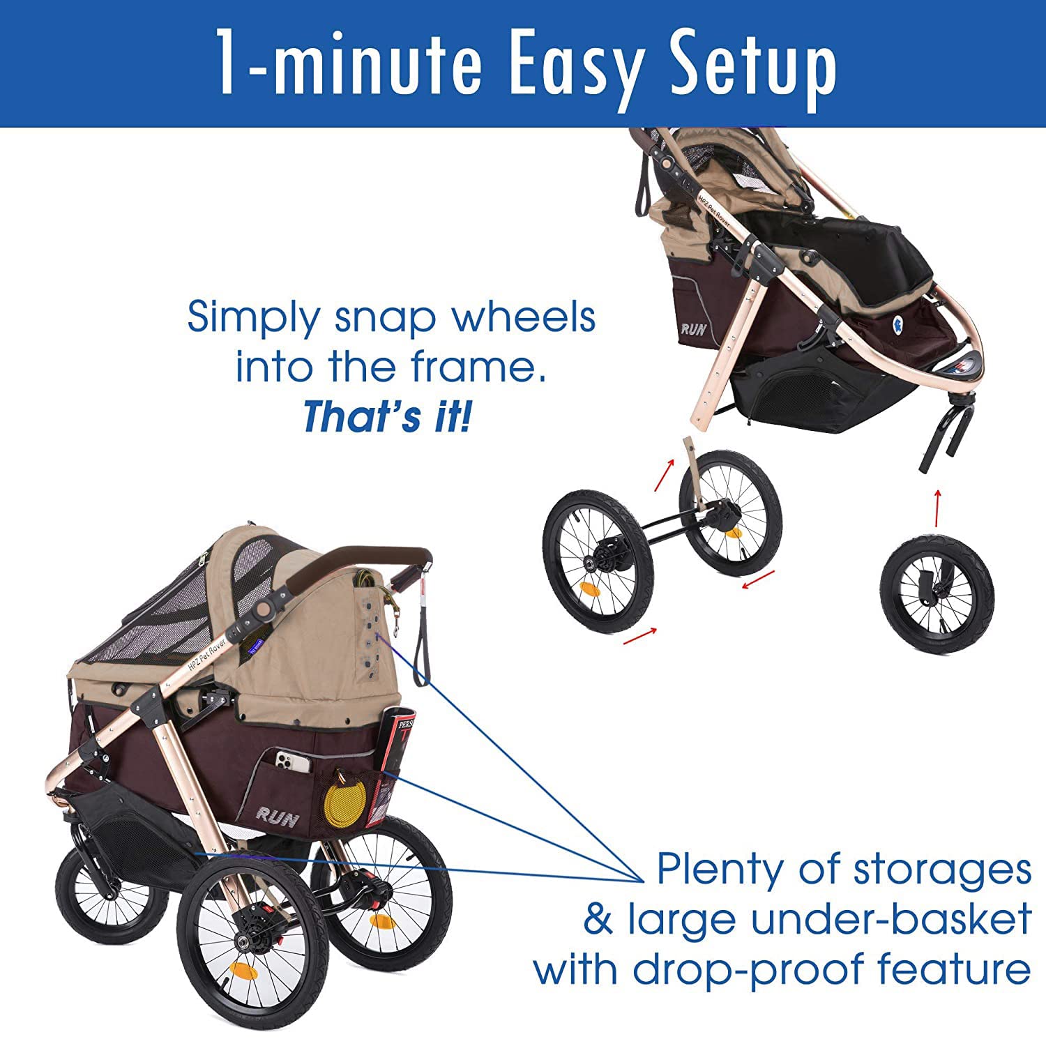 HPZ Pet Rover Run folded size for compact storage