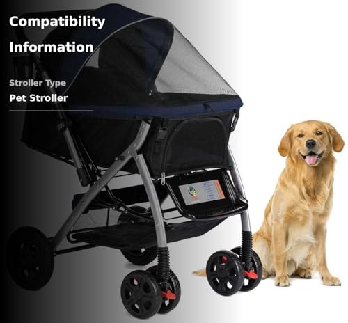 HPZ Pet Rover stroller front-angle highlights premium suspension for smooth rides.