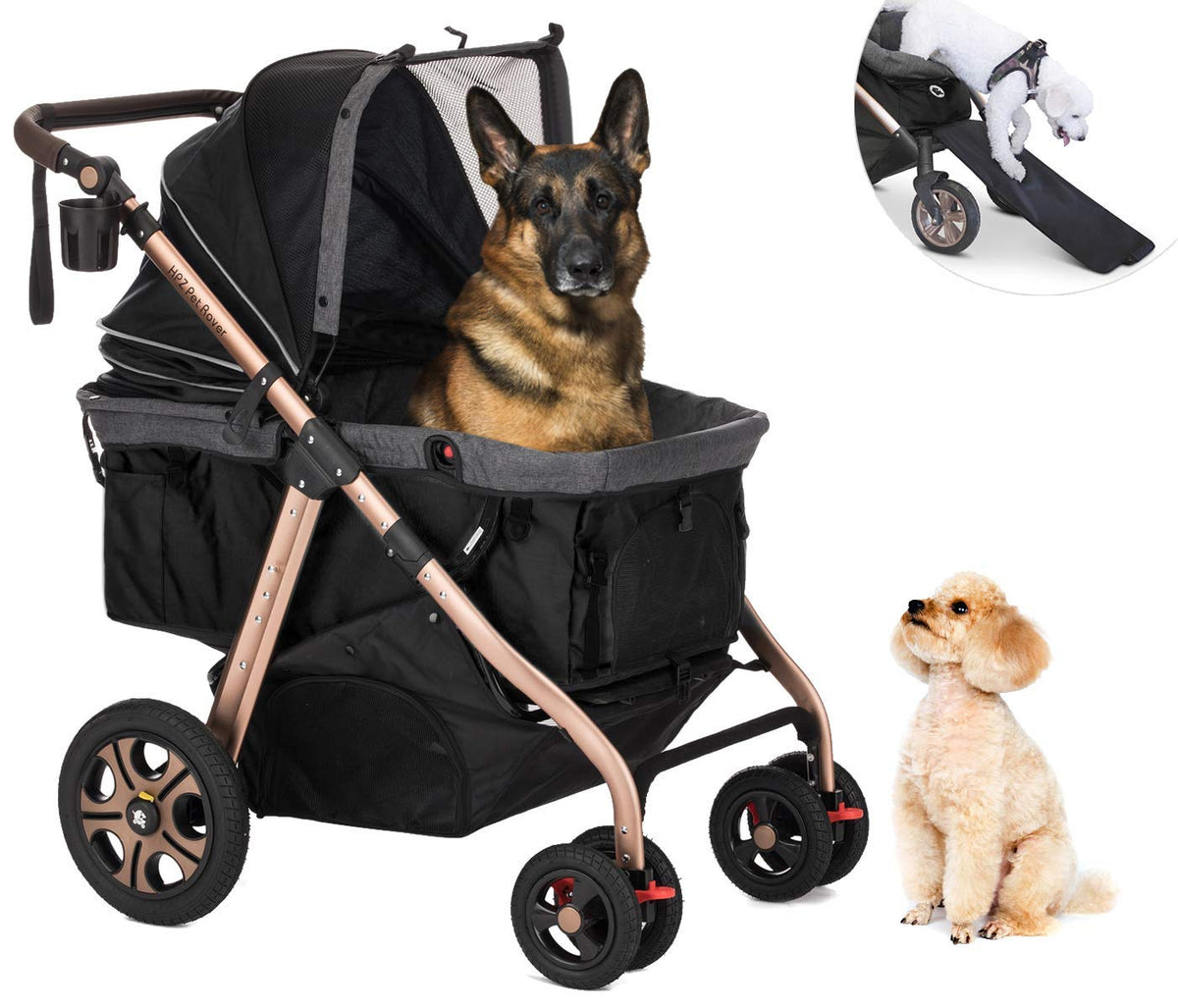 HPZ Pet Rover Titan-HD exterior front view showing oversized stroller for large pets